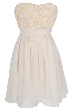 Frosted Confection Chiffon Designer Dress by Minuet in Cream